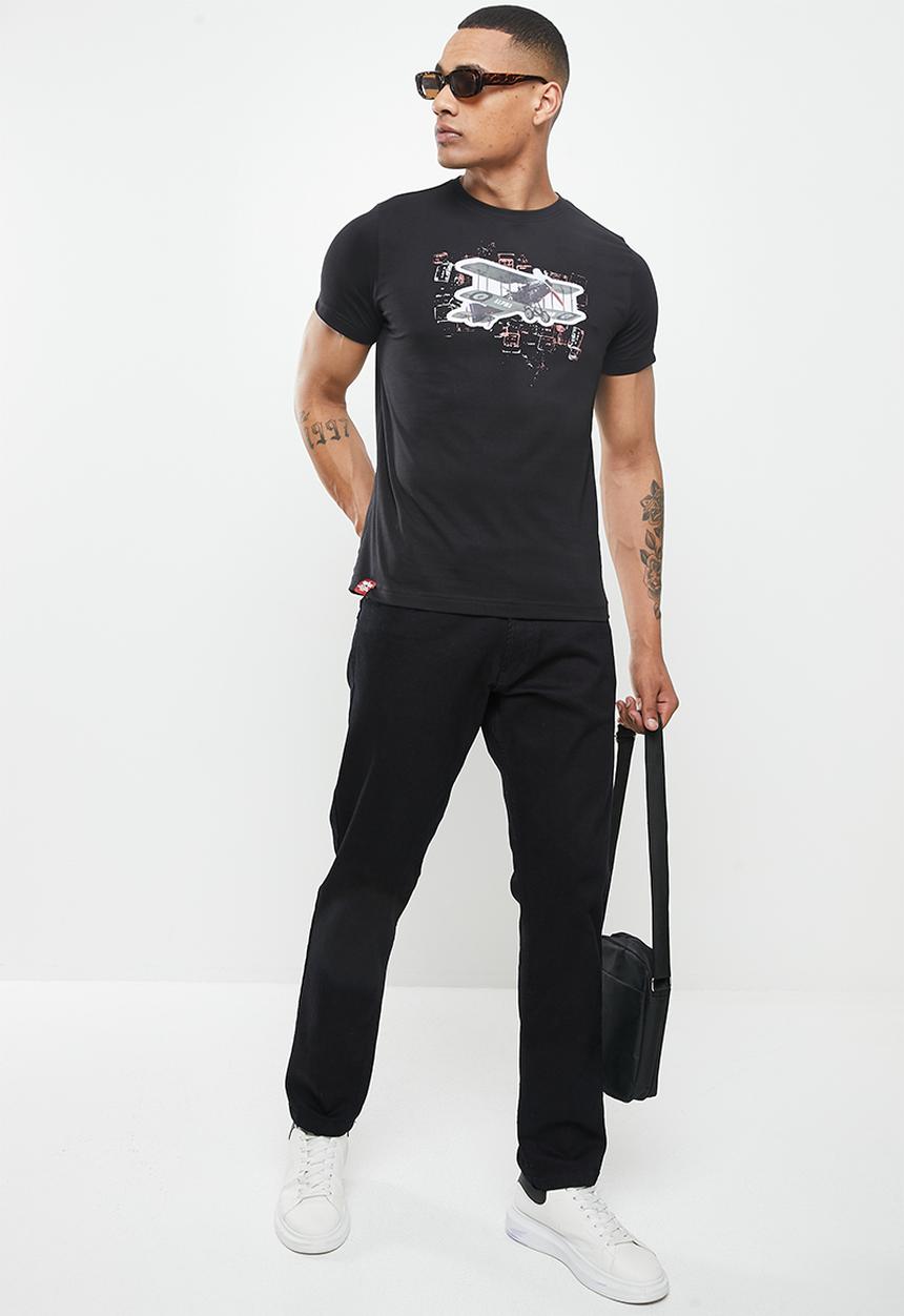 Alpha Industries - Aero graphic print applique - black