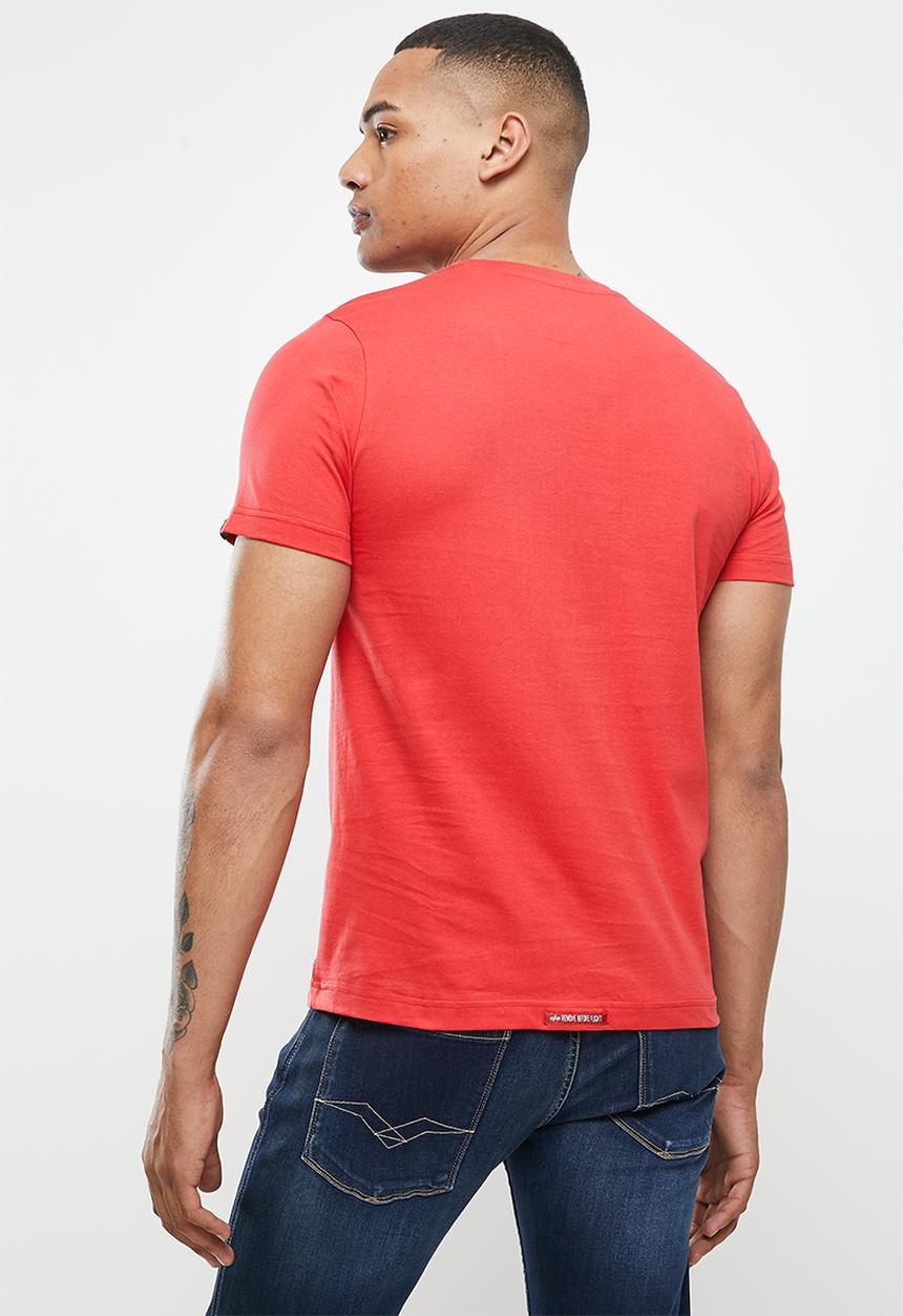 Alpha Industries - Alpha logo print T-shirt - red