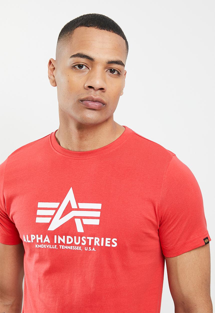 Alpha Industries - Alpha logo print T-shirt - red