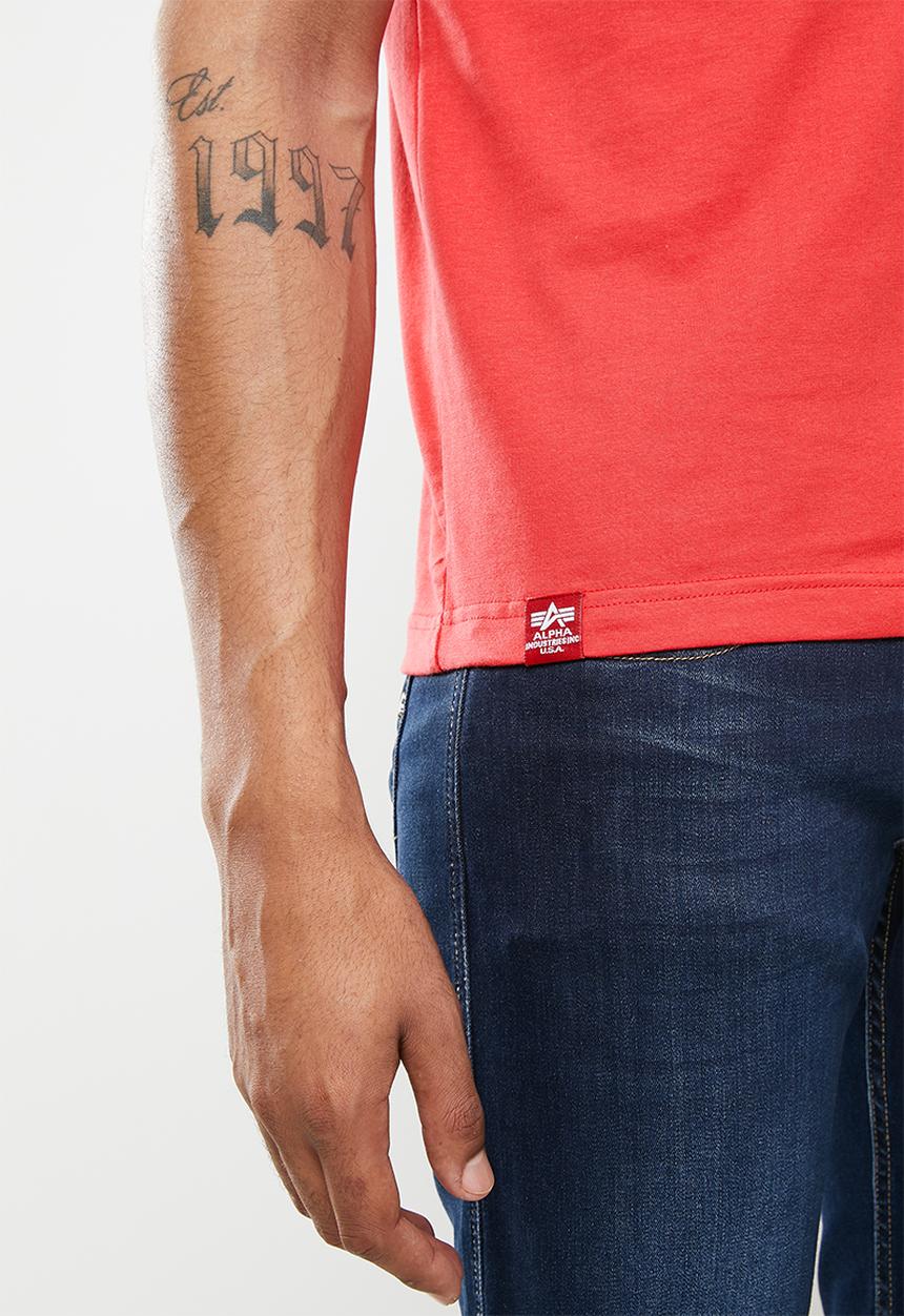 Alpha Industries - Alpha logo print T-shirt - red