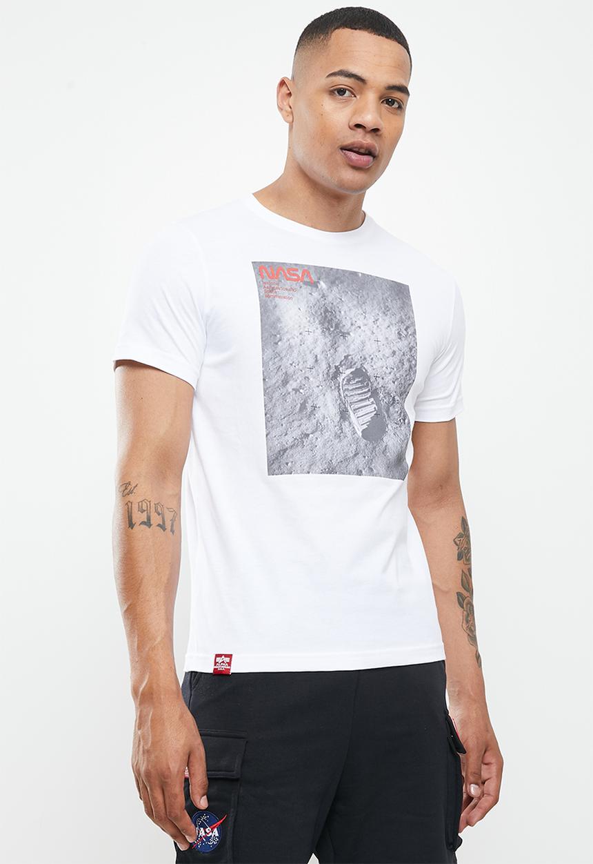 Alpha Industries - Moonlanding nasa print - white