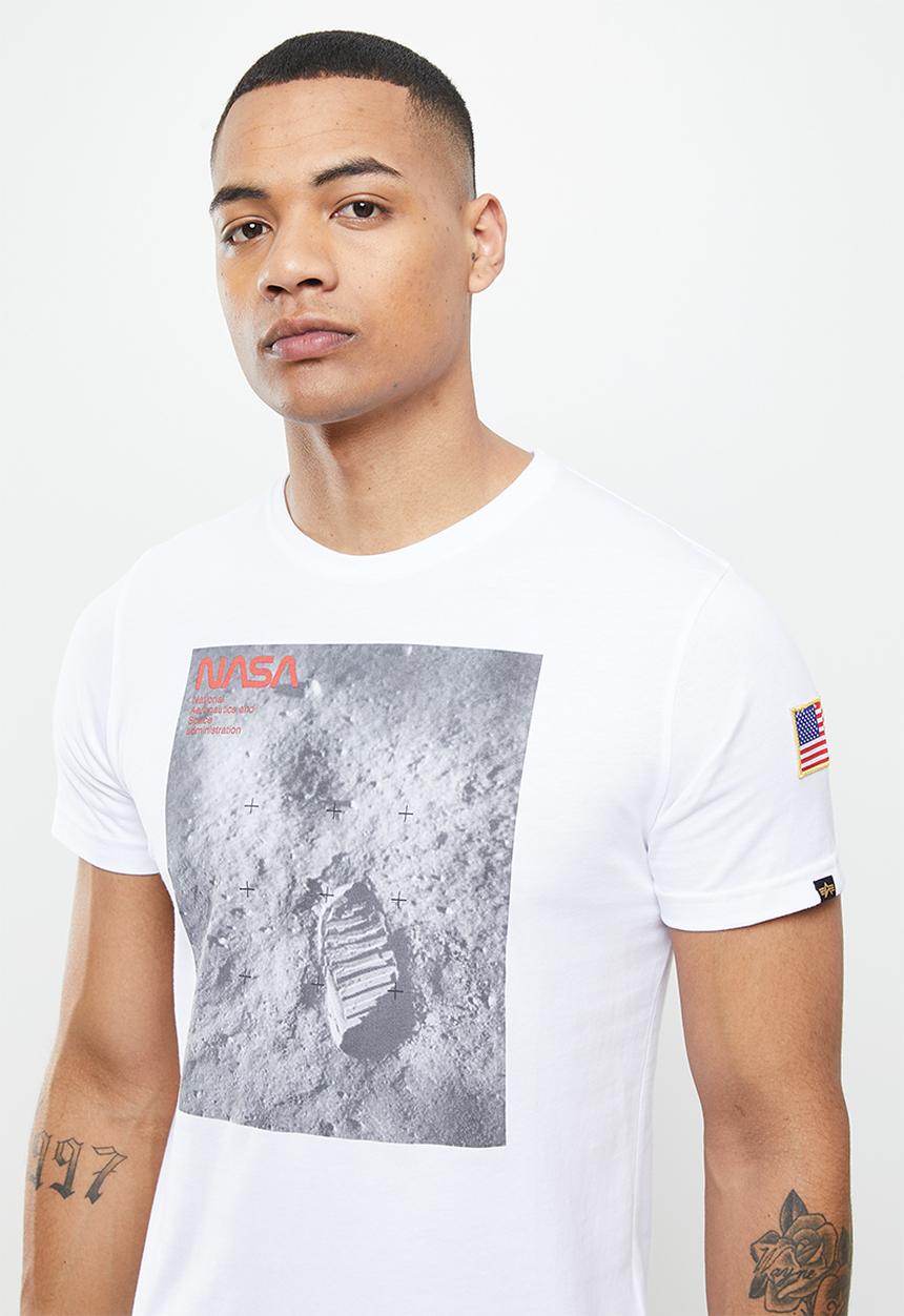 Alpha Industries - Moonlanding nasa print - white