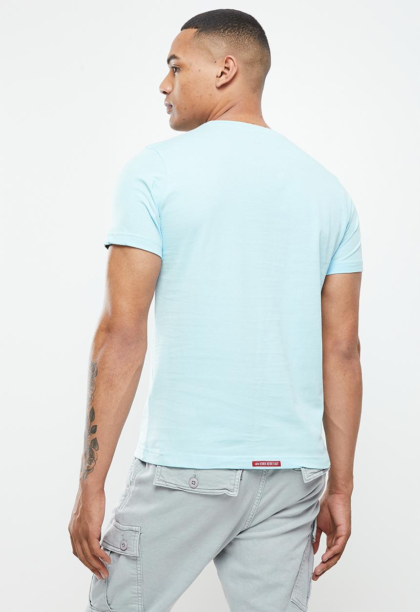 Alpha Industries - Alpha logo print T-shirt - sky blue
