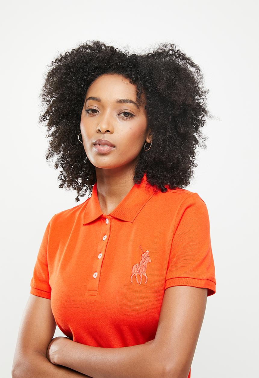 POLO - Kori short sleeve big pony golfer dress - orange