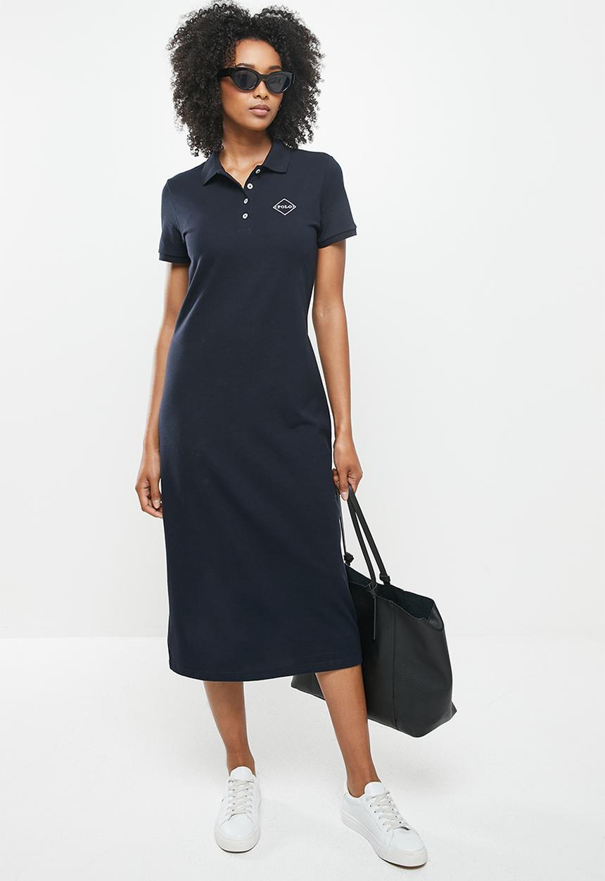 POLO - Kingsley short sleeve long line golfer dress - navy