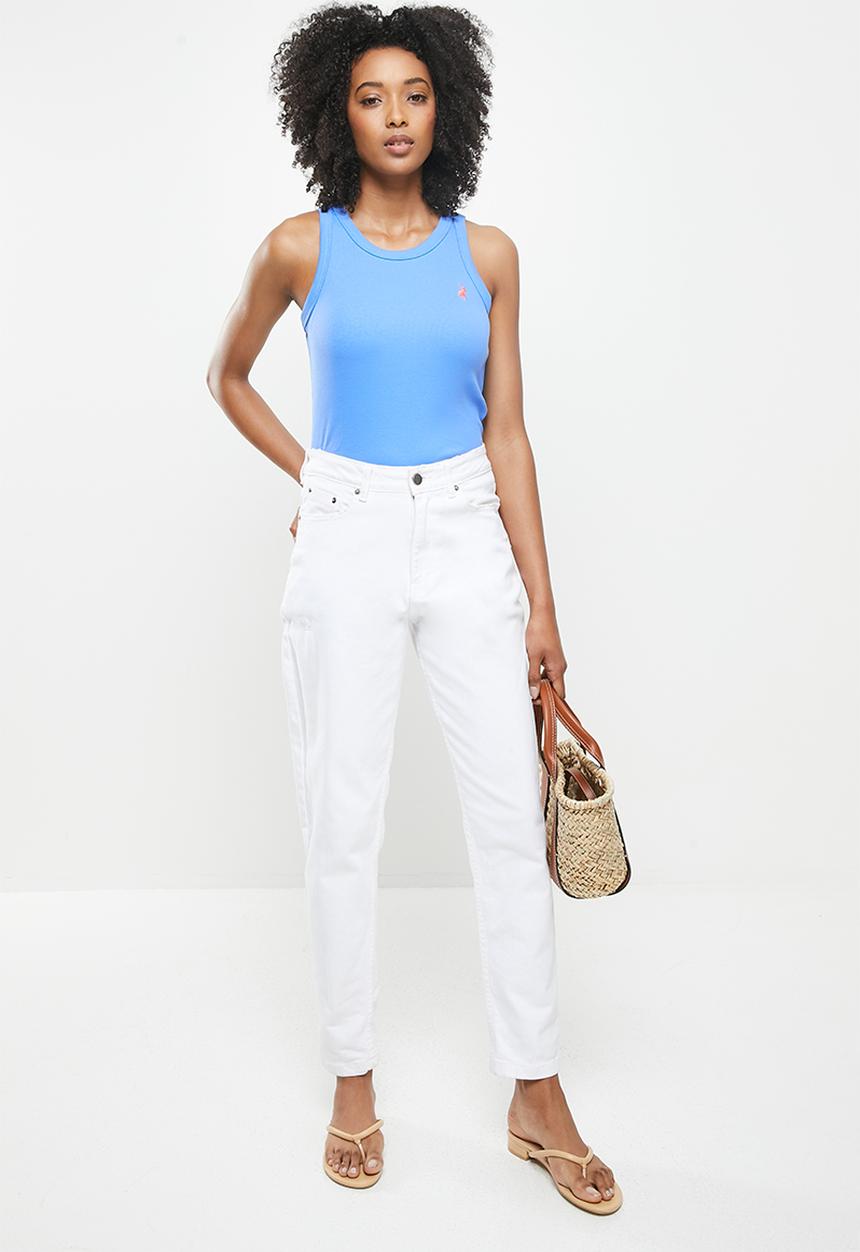 POLO - Zoe sleeveless basic ribbed tank - blue