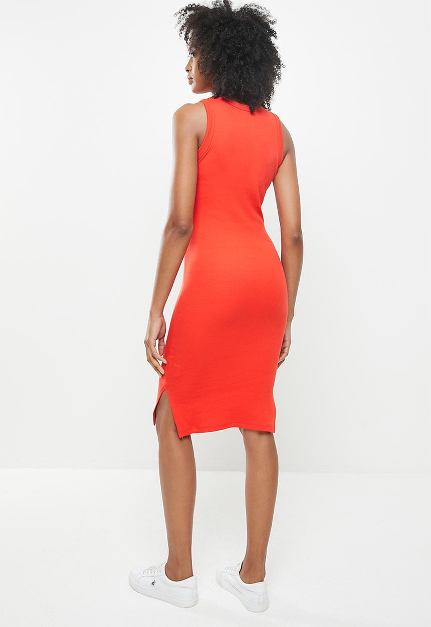 POLO - Shay sleeveless ribbed tank dress - orange