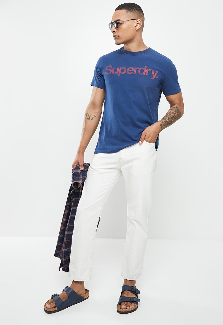 Superdry. - Vintage cl classic tee - pilot mid blue