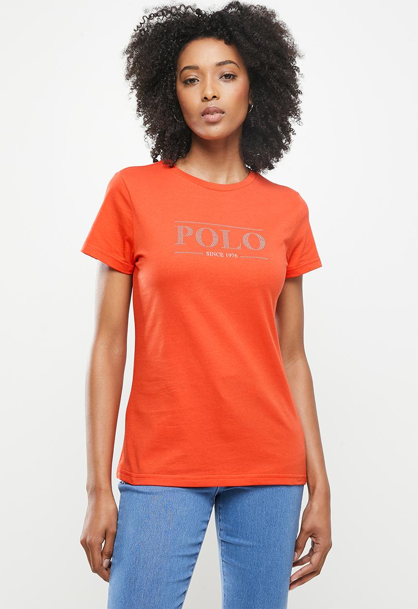 POLO - Haiden short sleeve nailhead logo tee - orange