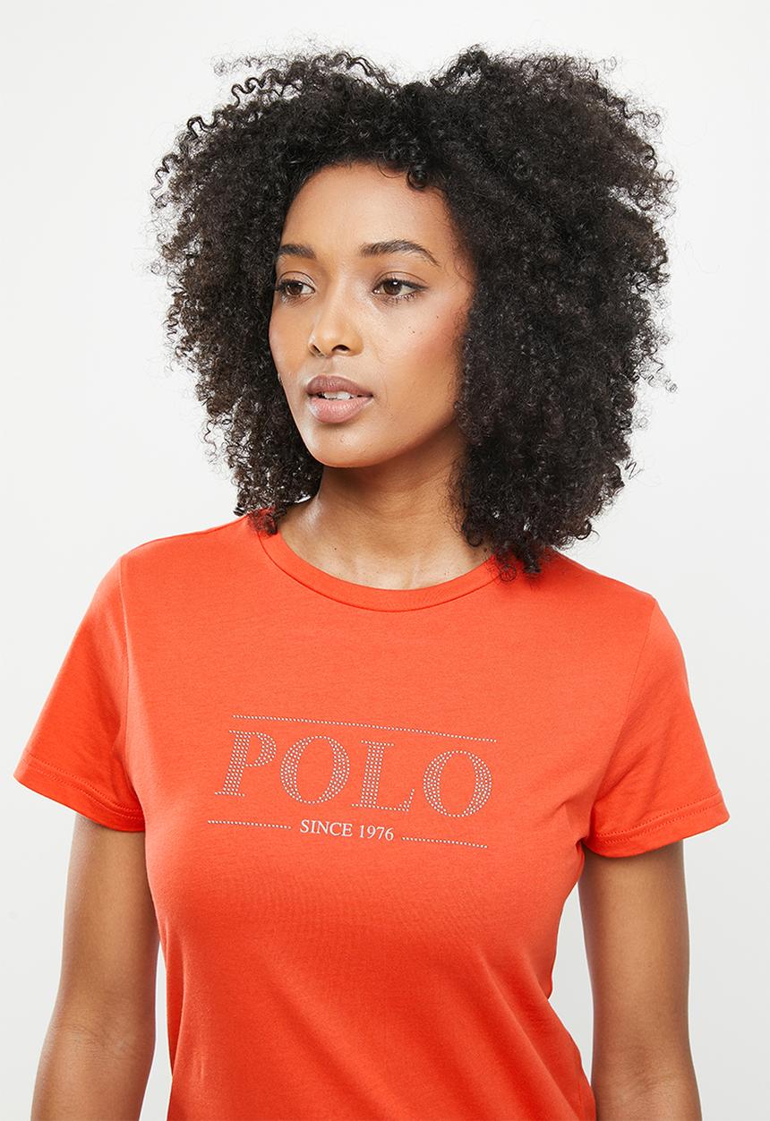 POLO - Haiden short sleeve nailhead logo tee - orange