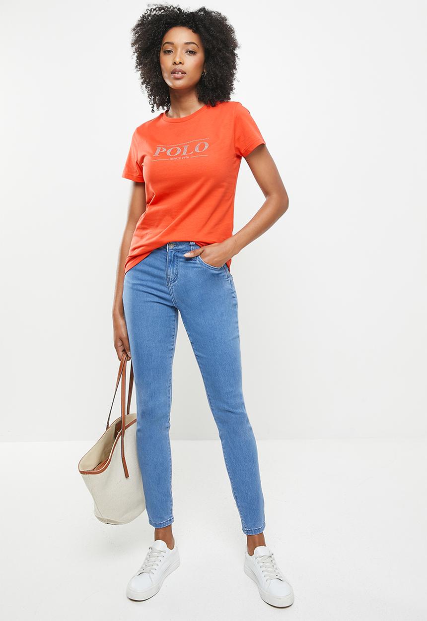 POLO - Haiden short sleeve nailhead logo tee - orange