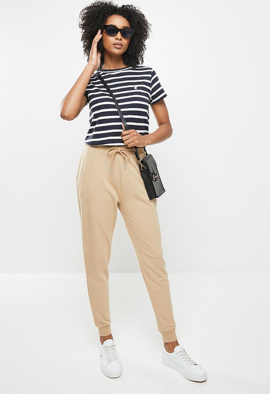 POLO - Jesse short sleeve relaxed slub stripe T-shirt - navy