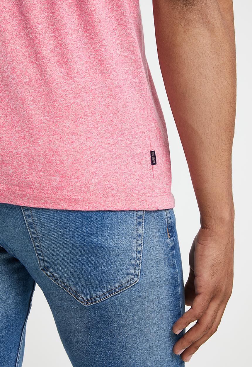 Superdry. - Vintage logo emb vee tee - mid pink grit