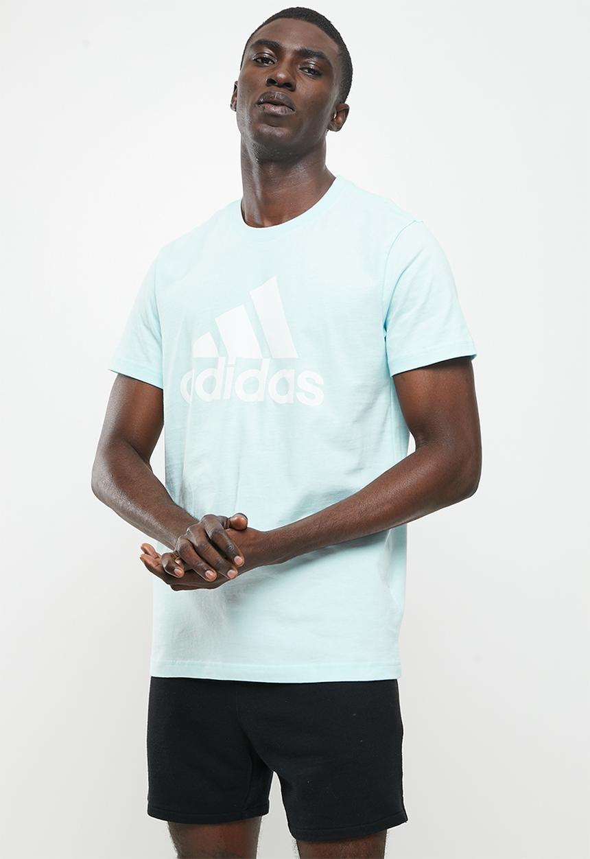adidas Performance - Single jersey T-shirt - almost blue & white