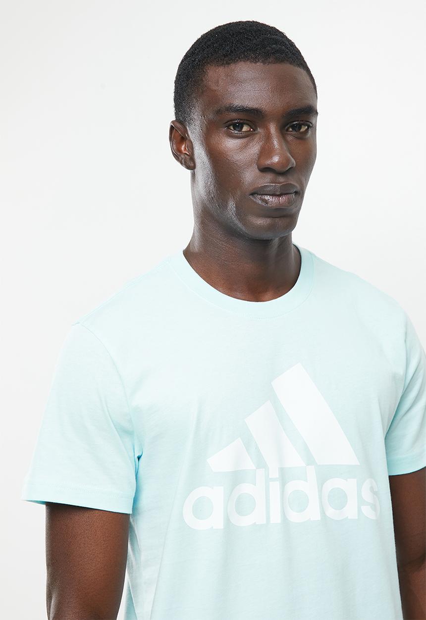 adidas Performance - Single jersey T-shirt - almost blue & white