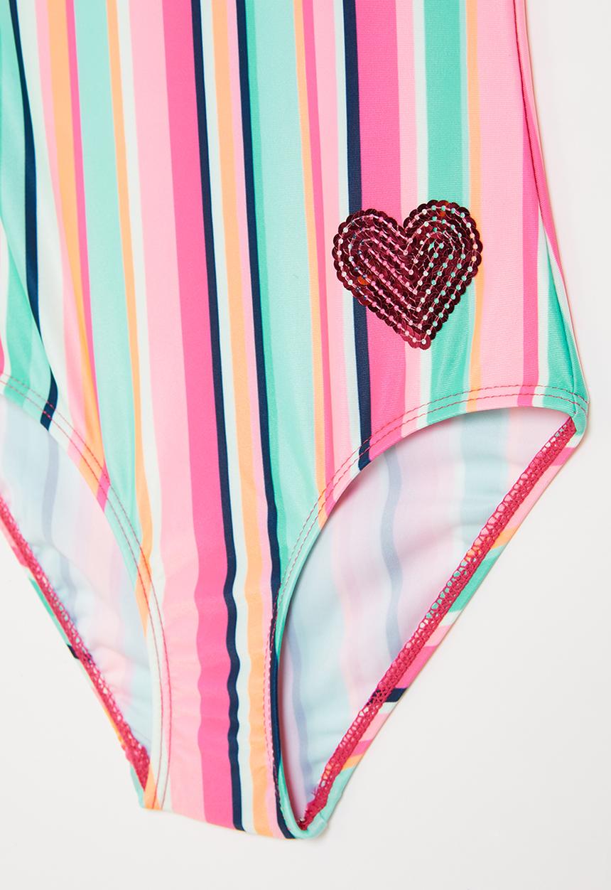 Rebel Republic - Girls stripe swimsuit - multi