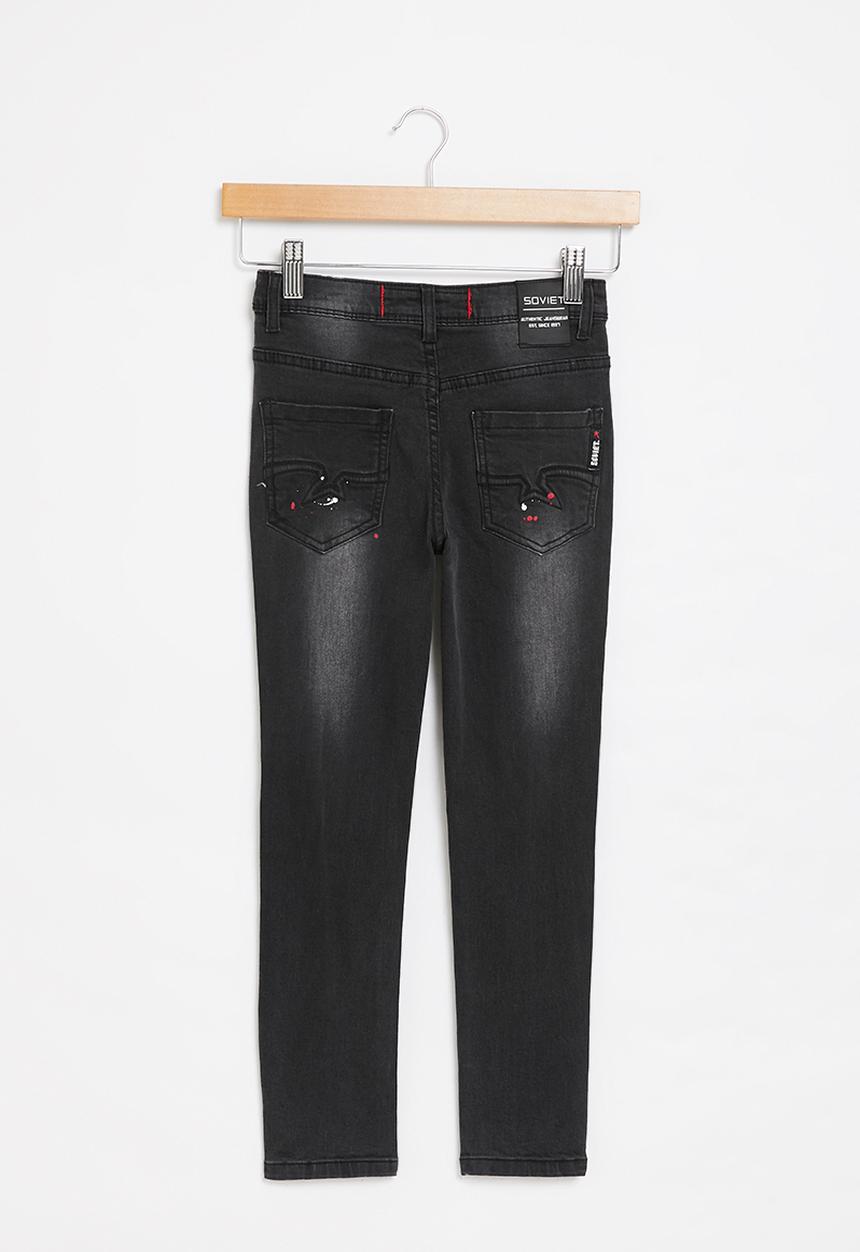 SOVIET - B cyber boys skinny denim  - black