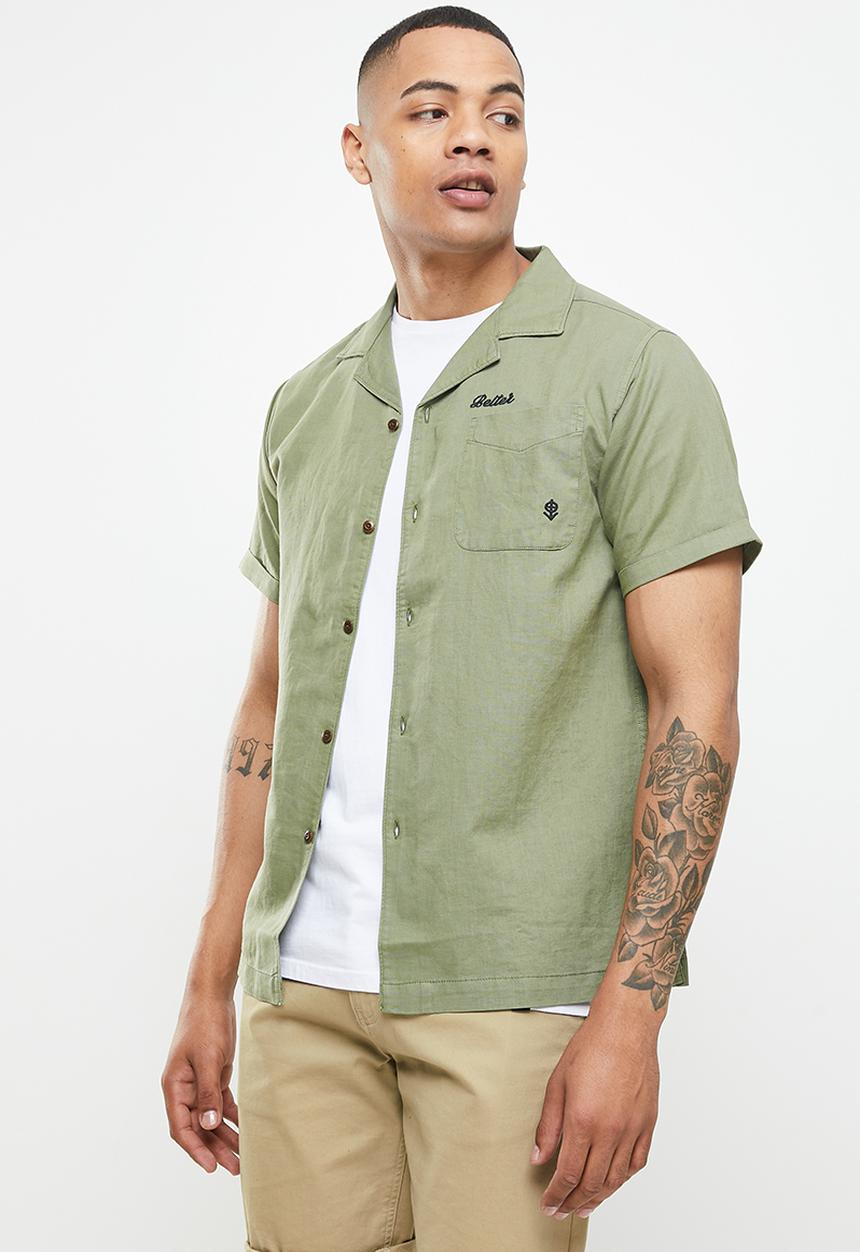 Superdry. - Vintage resort shirt - olive khaki