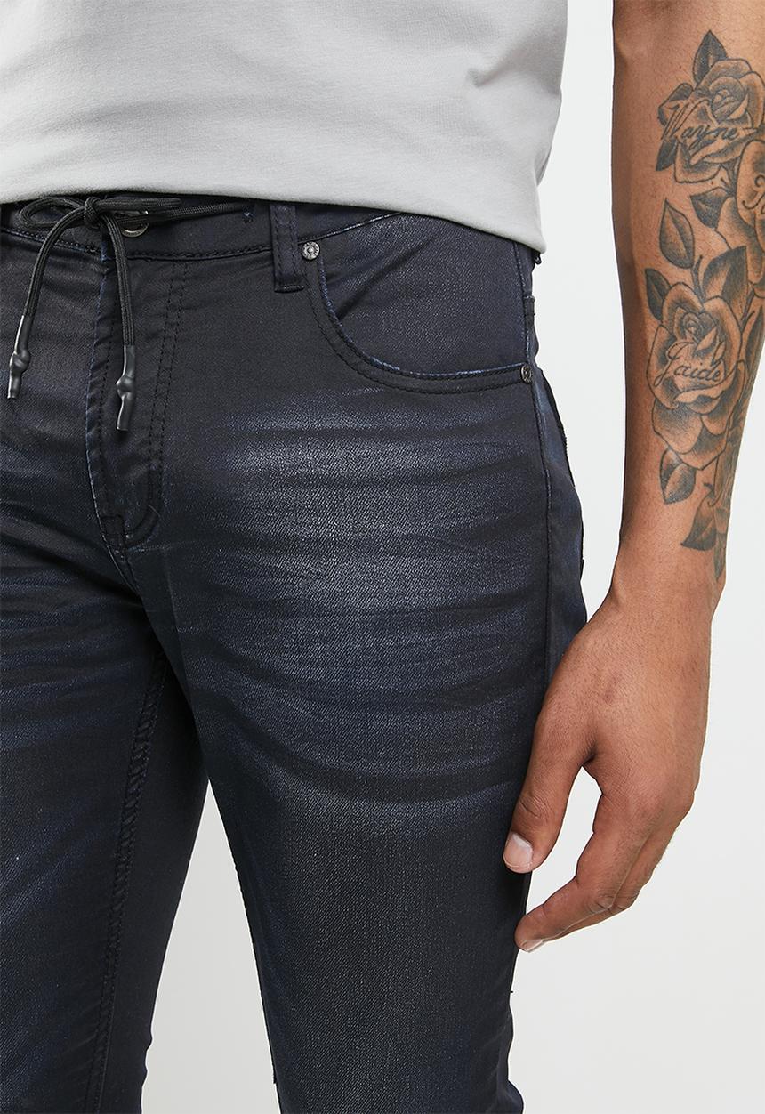 Cutty - Lyle knitted coated skinny  premium denim  - blue black