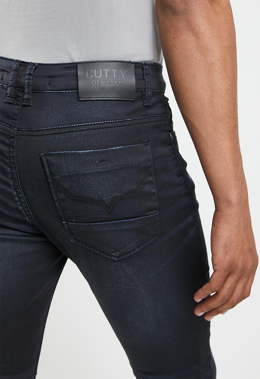Cutty - Lyle knitted coated skinny  premium denim  - blue black