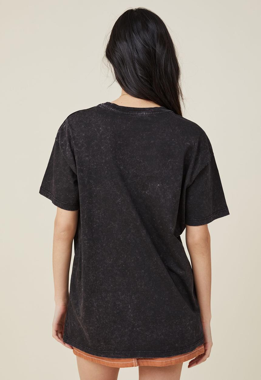 Cotton On - Boyfriend fit graphic tee - eagle moto/black