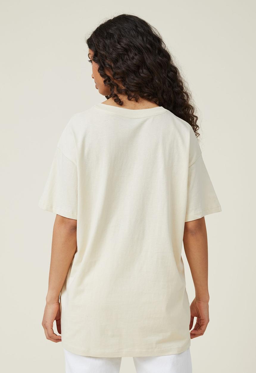 Cotton On - Boyfriend fit graphic tee - take care/sandy brown