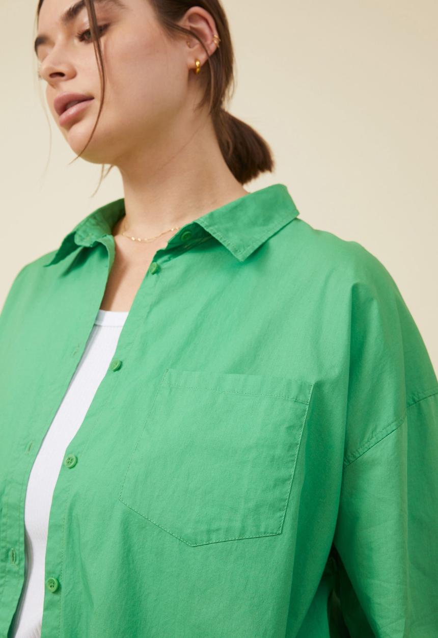 Cotton On - Curve dad shirt - garden green
