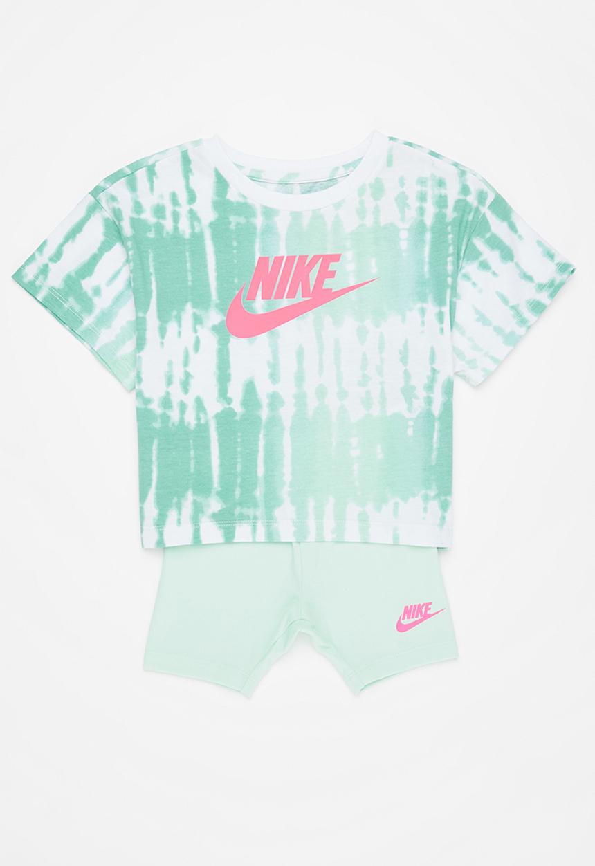 Nike - Nkg hbr boxy tee bike short se - mint foam