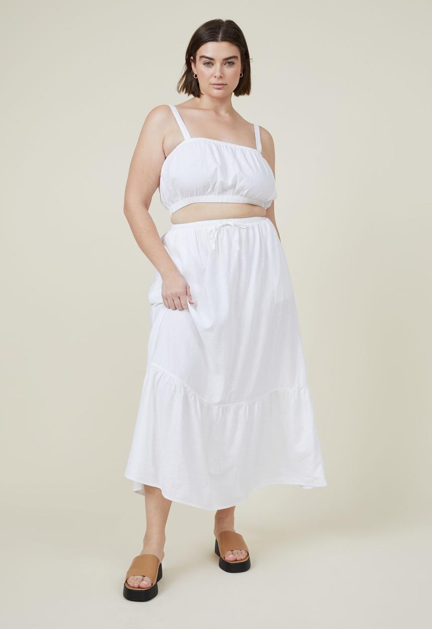 Cotton On - Curve haven maxi skirt - white