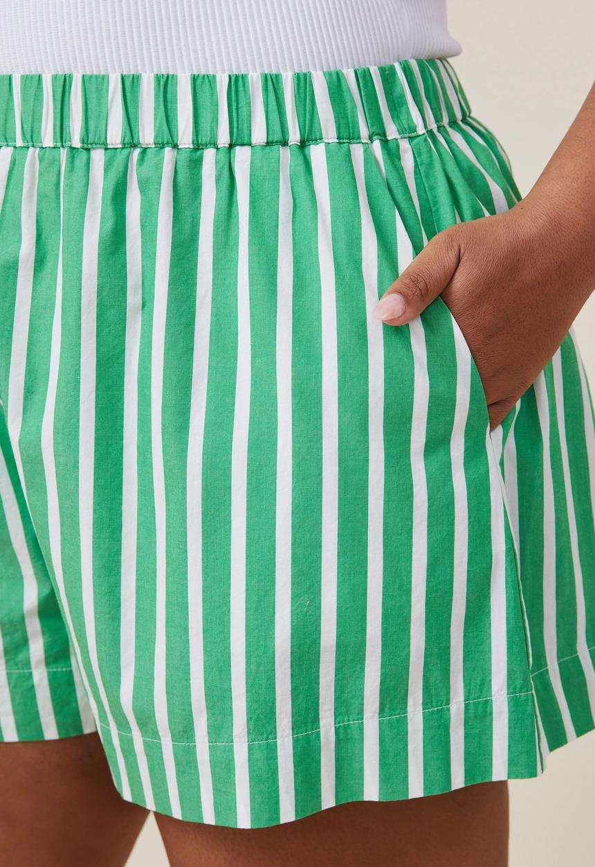 Cotton On - Curve sorrento short - garden green stripe