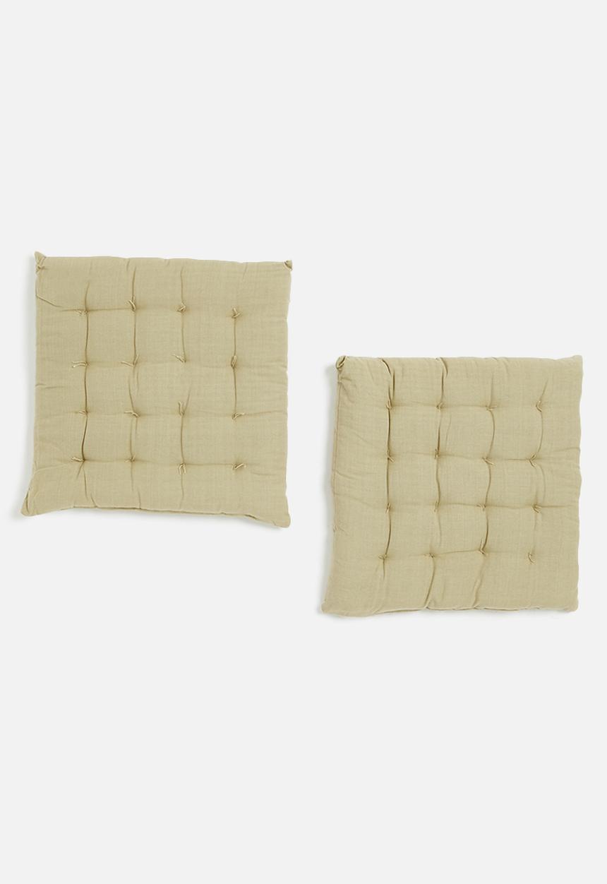 H&S - Set of 2 chair pad - stone