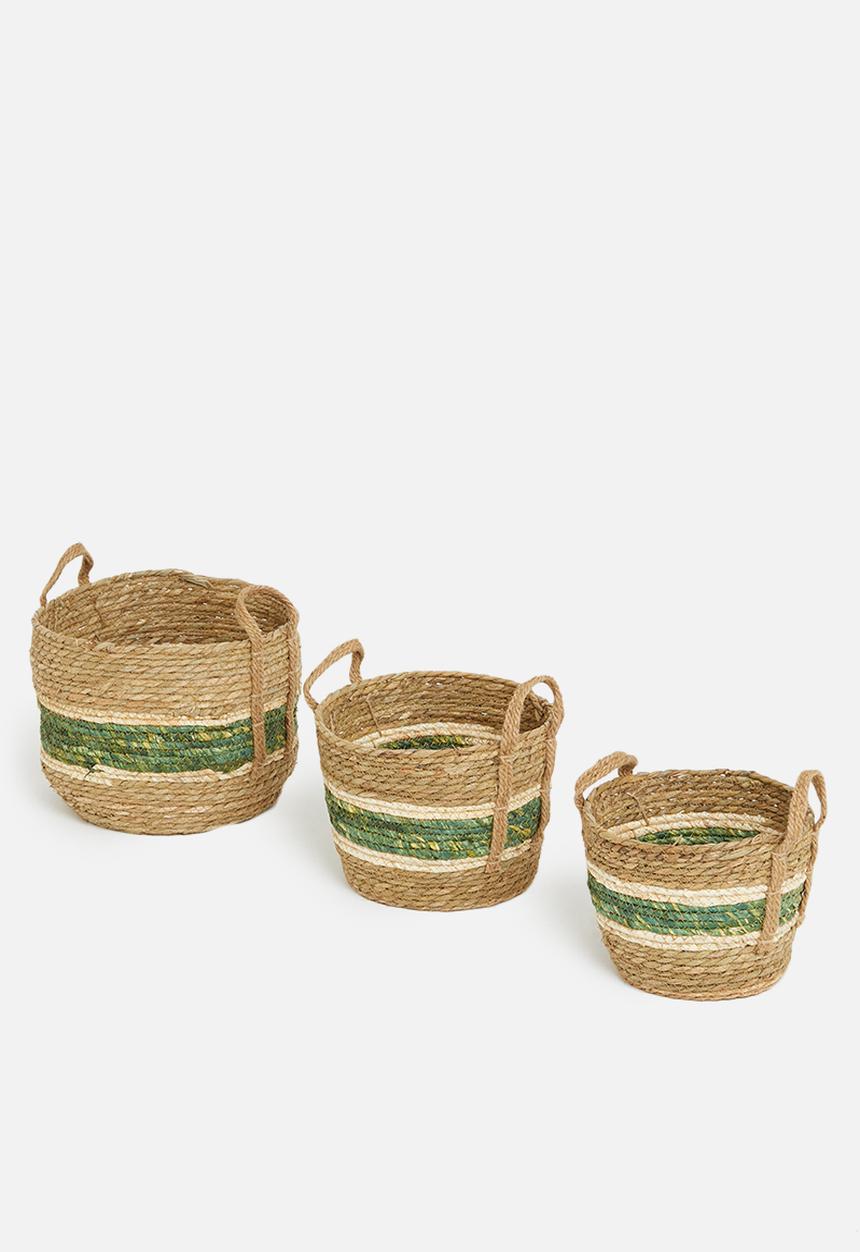 Storage Solutions - Willow basket set - green