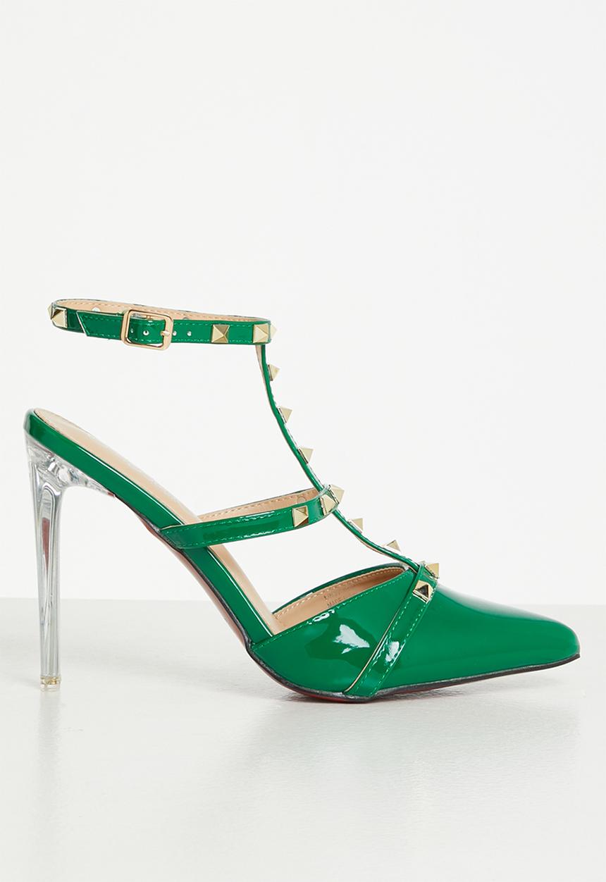 Miss Black - Lindt1 barely there stiletto heel - green