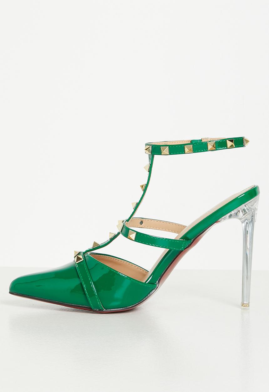 Miss Black - Lindt1 barely there stiletto heel - green