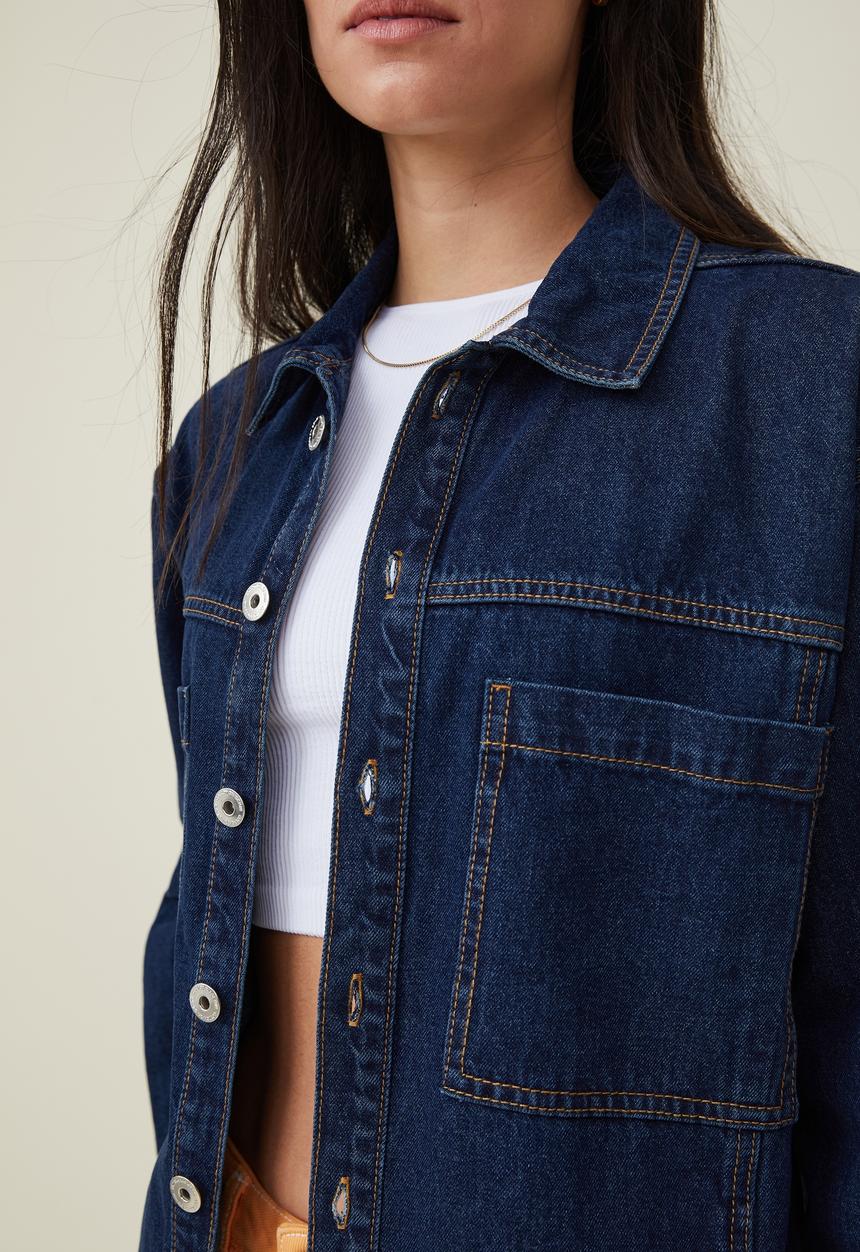 Cotton On - Utility jacket - rinse blue