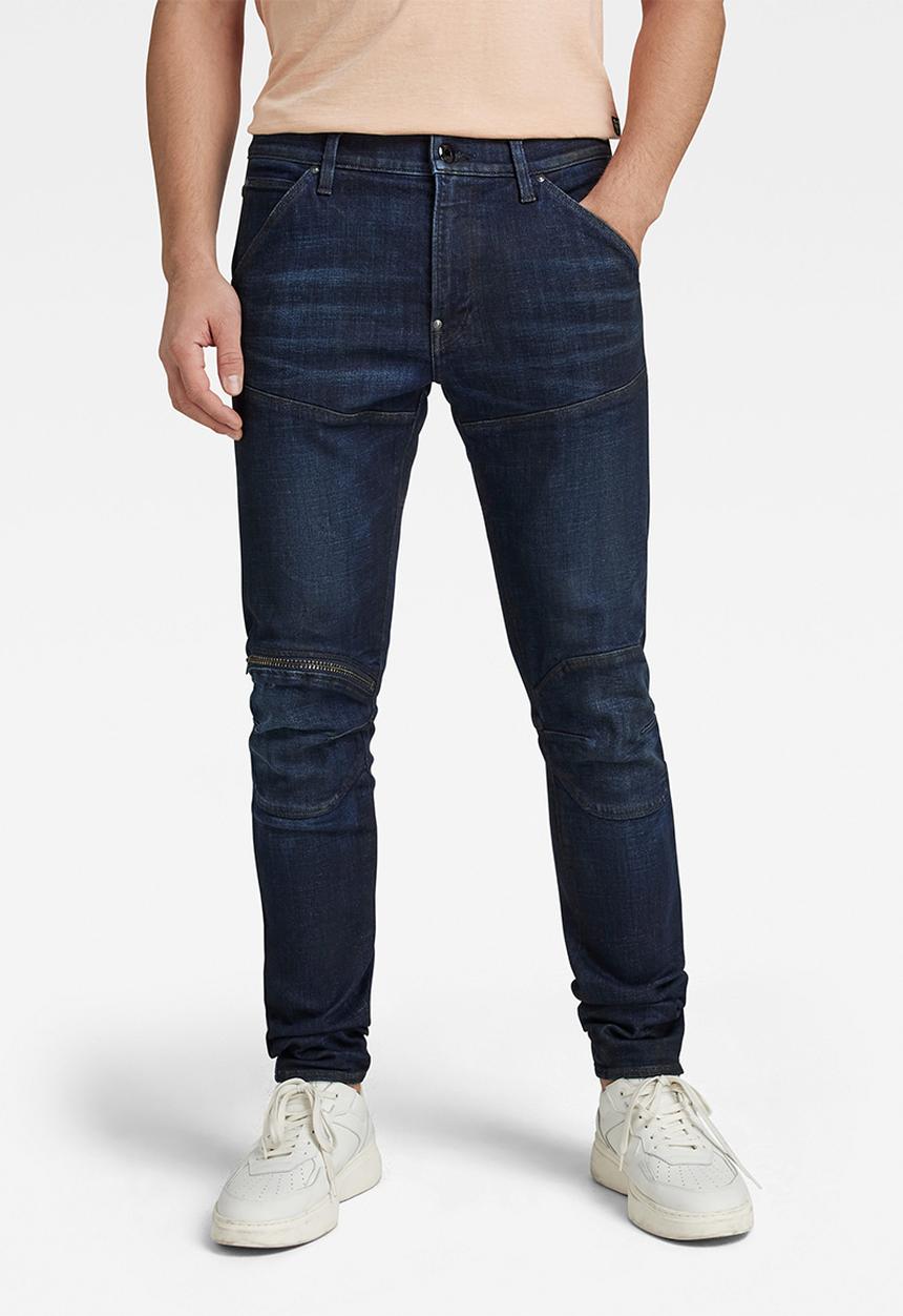 G-STAR - 5620 3d zip knee skinny - worn in dark sapphire