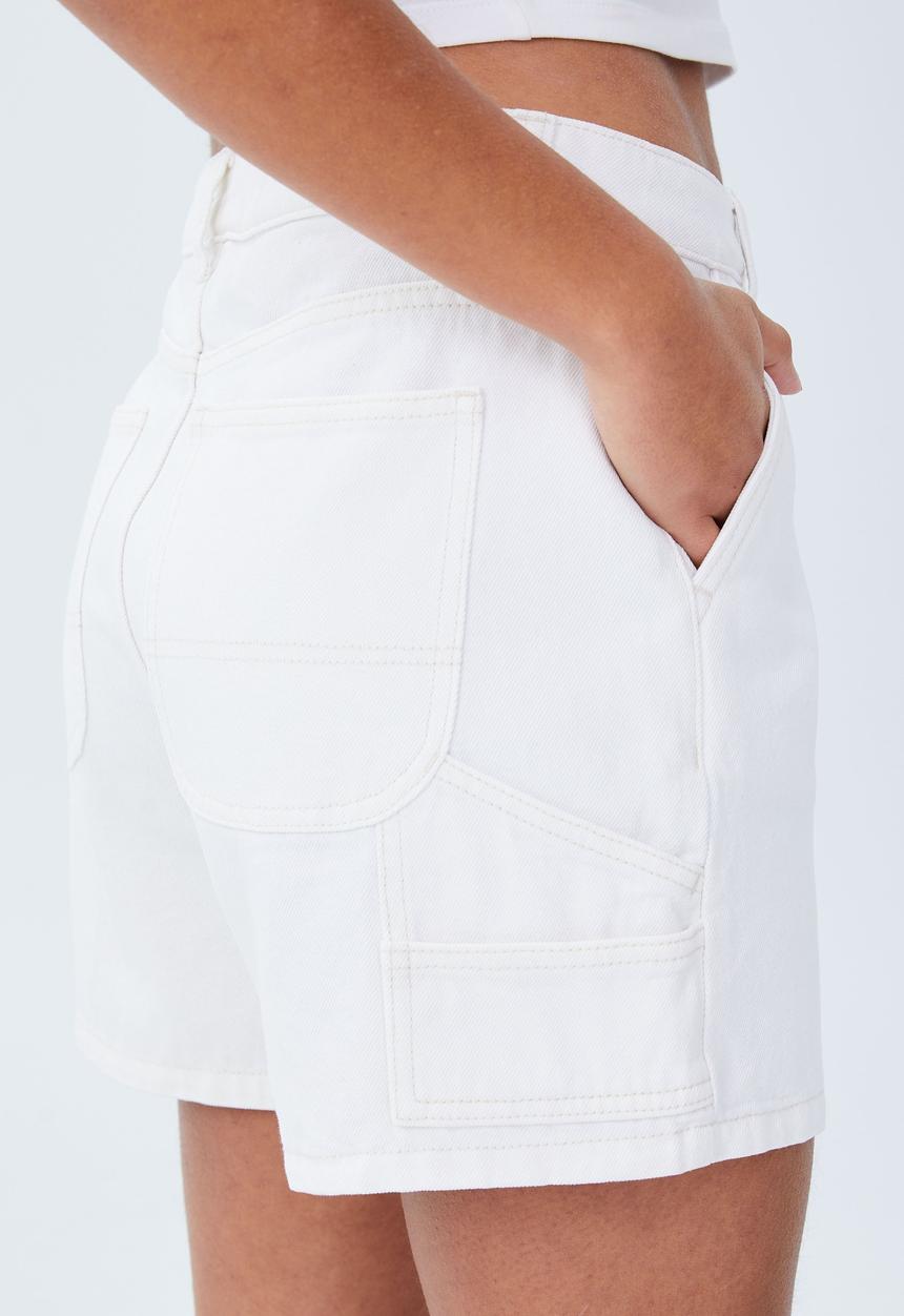 Cotton On - Utility denim short - white haven
