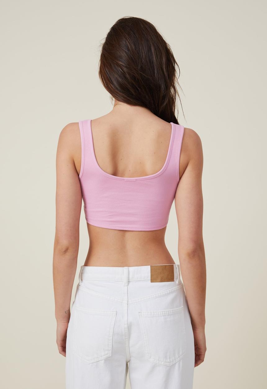Cotton On - The organic rib micro tank - cafe pink
