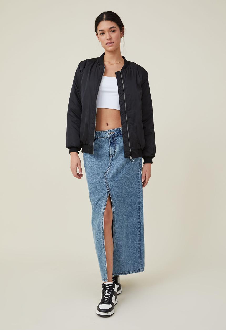 Cotton On - Denim maxi skirt - offshore blue