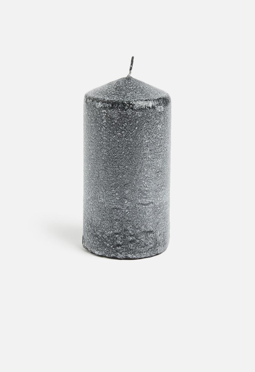 H&S - Frosted pillar candle - charcoal