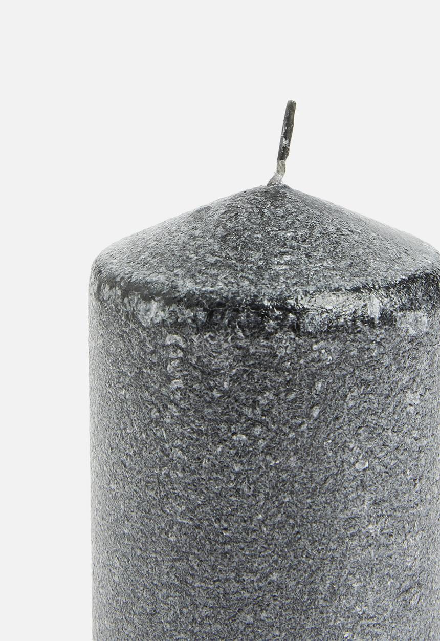 H&S - Frosted pillar candle - charcoal