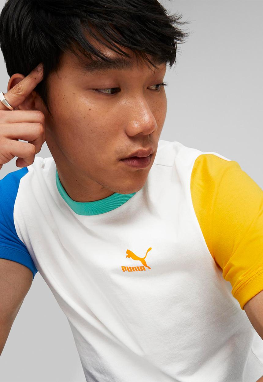 PUMA - Classics block tee - puma white & puma royal