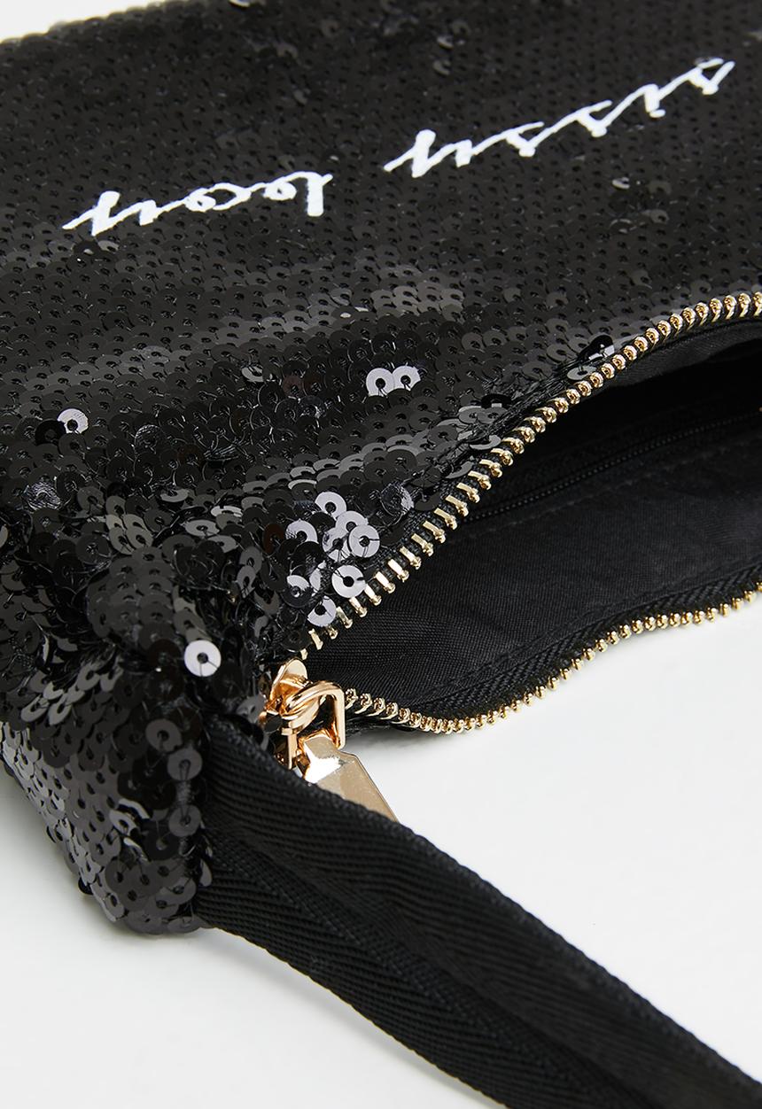 SISSY BOY - Sequin shoulder bag - black