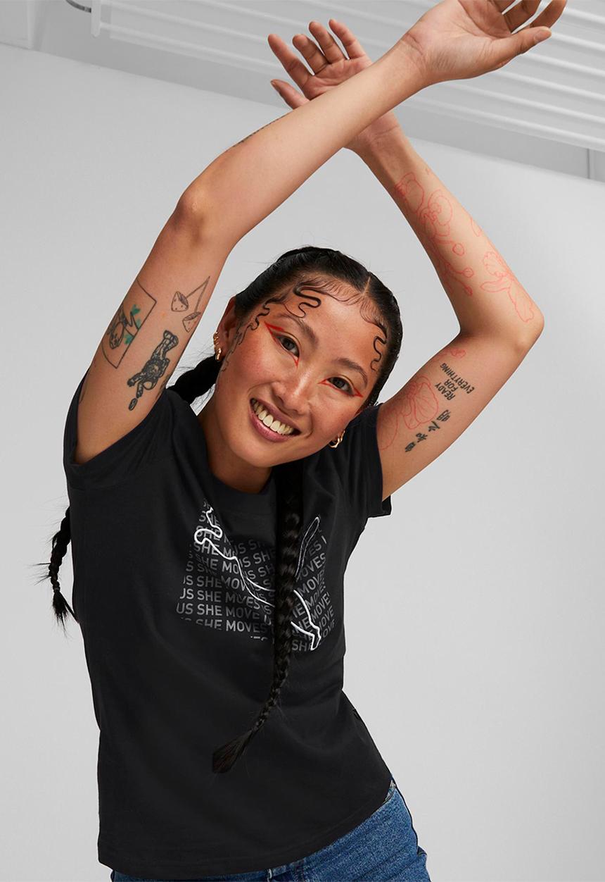 PUMA - She moves us graphic tee - puma black