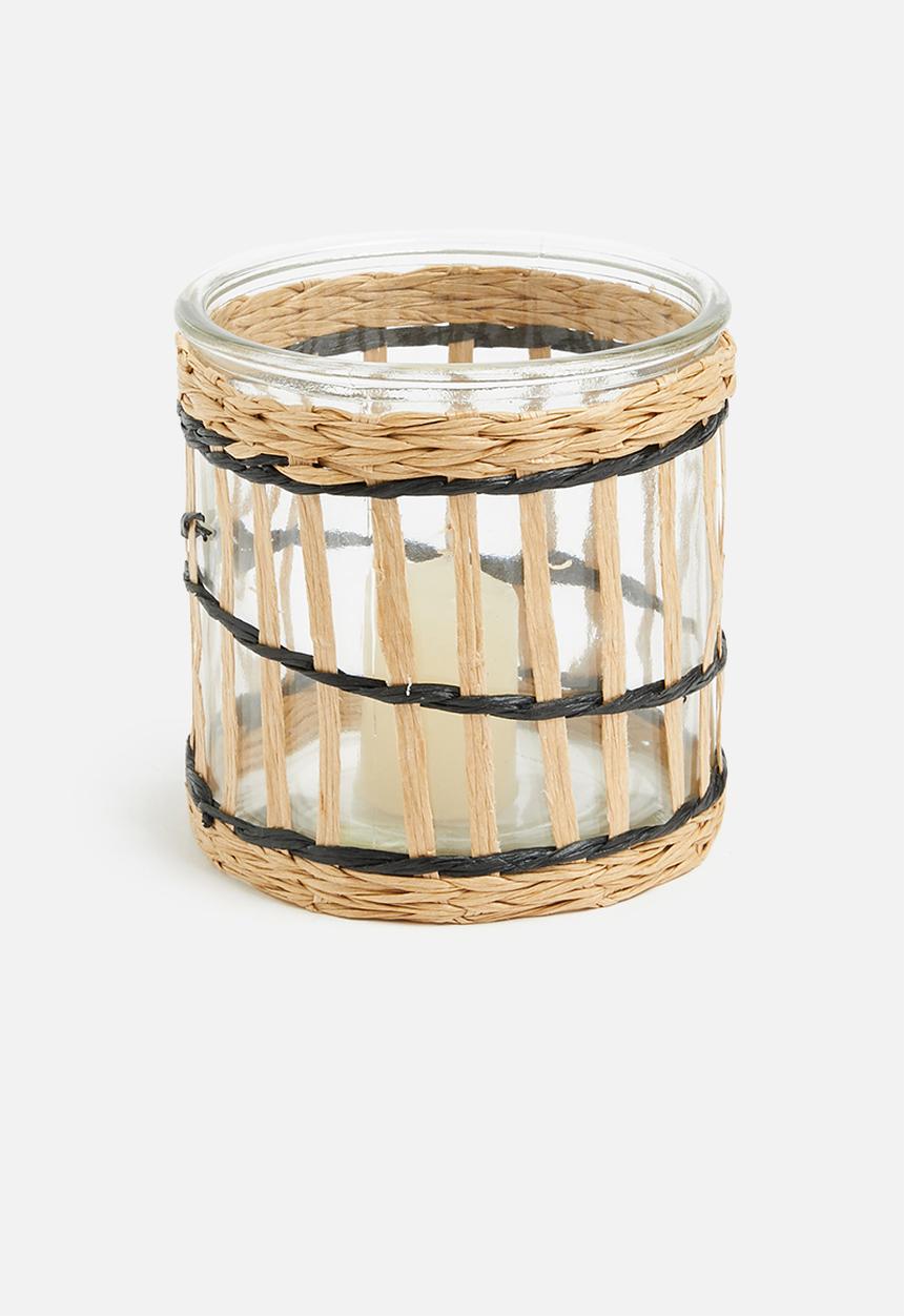H&S - Luca candle holder - rattan