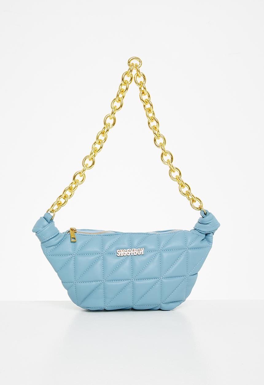 SISSY BOY - Half moon quilted bag - powder blue