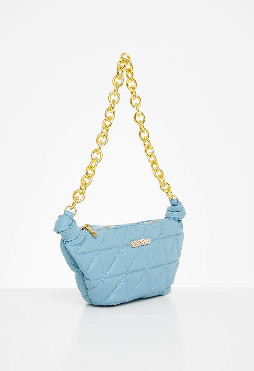 SISSY BOY - Half moon quilted bag - powder blue