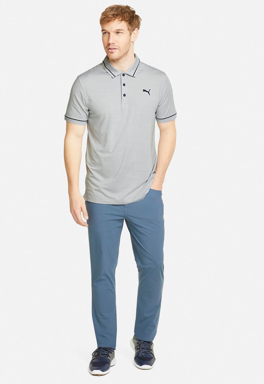 PUMA - Cloudspun monarch golf  polo - high rise heather & navy blazer