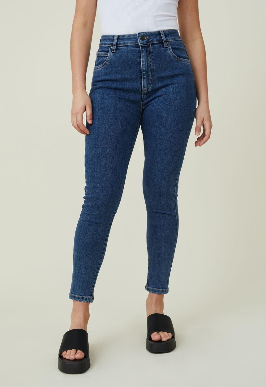 Cotton On - High rise cropped skinny jean - nordic blue