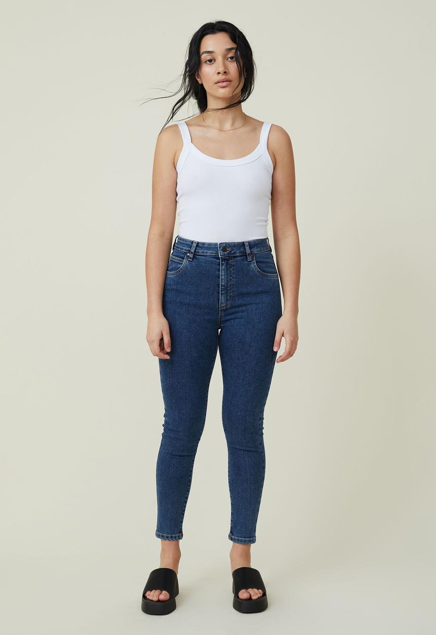 Cotton On - High rise cropped skinny jean - nordic blue